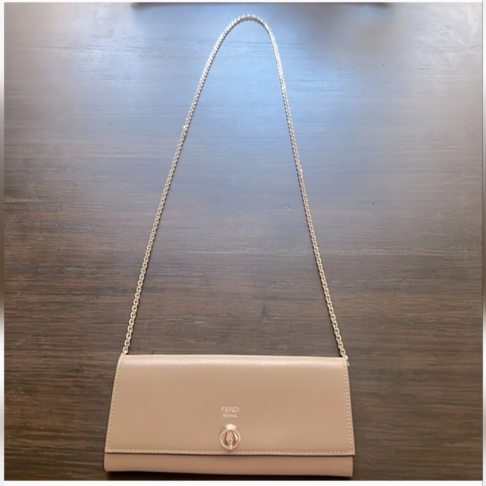 Fendi Tan Clutch with Chain Strap - Picture 3 of 12